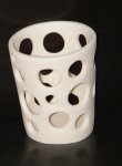 White Circles Resin Tea Light Candle Holder - Table or Room Decorations